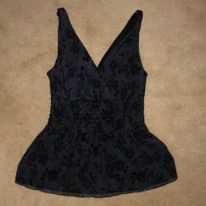 Black/ Blue Tank Top Blouse